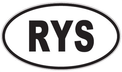 RYS - 3 Letter Initials Oval Sticker