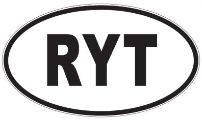 RYT - 3 Letter Initials Oval Sticker