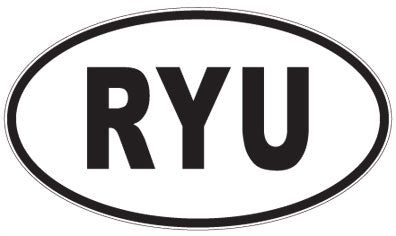RYU - 3 Letter Initials Oval Sticker
