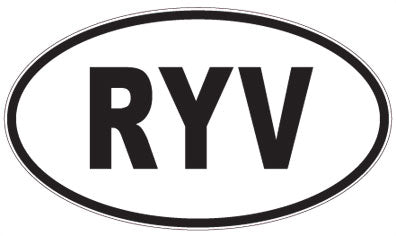 RYV - 3 Letter Initials Oval Sticker