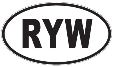 RYW - 3 Letter Initials Oval Sticker