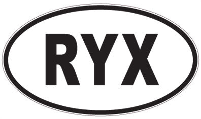 RYX - 3 Letter Initials Oval Sticker