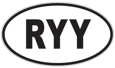 RYY - 3 Letter Initials Oval Sticker
