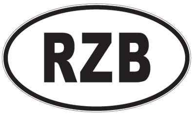 RZB - 3 Letter Initials Oval Sticker