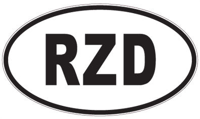 RZD - 3 Letter Initials Oval Sticker