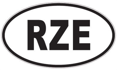 RZE - 3 Letter Initials Oval Sticker