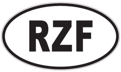 RZF - 3 Letter Initials Oval Sticker