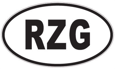 RZG - 3 Letter Initials Oval Sticker