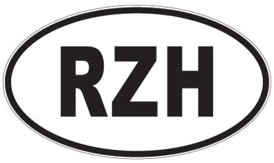 RZH - 3 Letter Initials Oval Sticker