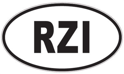 RZI - 3 Letter Initials Oval Sticker