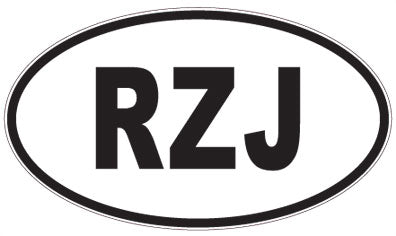 RZJ - 3 Letter Initials Oval Sticker