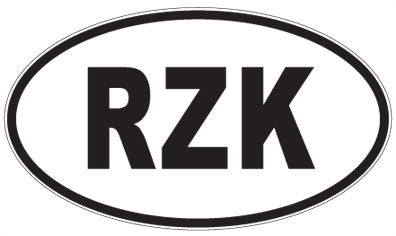 RZK - 3 Letter Initials Oval Sticker