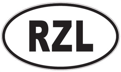 RZL - 3 Letter Initials Oval Sticker
