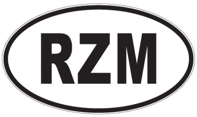 RZM - 3 Letter Initials Oval Sticker