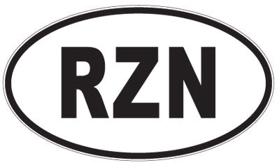 RZN - 3 Letter Initials Oval Sticker