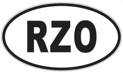 RZO - 3 Letter Initials Oval Sticker