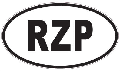 RZP - 3 Letter Initials Oval Sticker