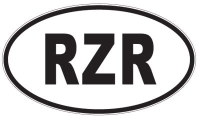 RZR - 3 Letter Initials Oval Sticker