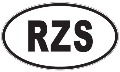 RZS - 3 Letter Initials Oval Sticker