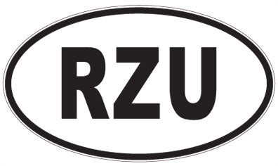 RZU - 3 Letter Initials Oval Sticker