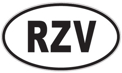 RZV - 3 Letter Initials Oval Sticker