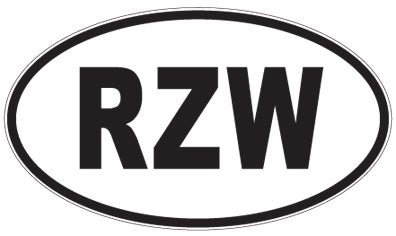RZW - 3 Letter Initials Oval Sticker