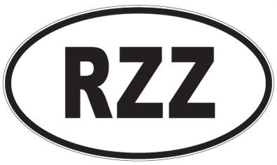 RZZ - 3 Letter Initials Oval Sticker