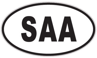 SAA - 3 Letter Initials Oval Sticker