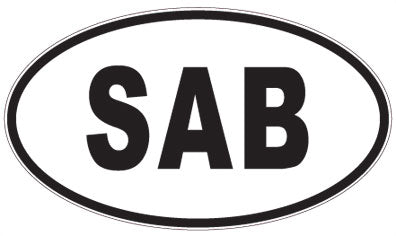 SAB - 3 Letter Initials Oval Sticker
