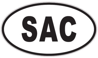 SAC - 3 Letter Initials Oval Sticker