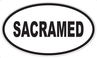 SACRAMED - Oval Magnet