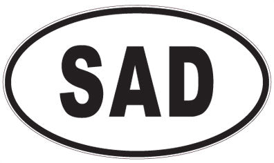 SAD - 3 Letter Initials Oval Sticker