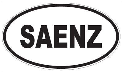 SAENZ - Oval Sticker