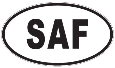 SAF - 3 Letter Initials Oval Sticker