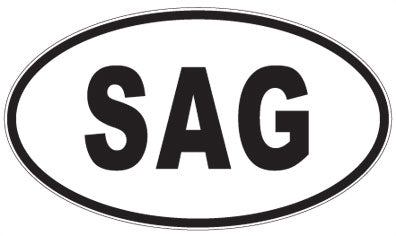 SAG - 3 Letter Initials Oval Sticker