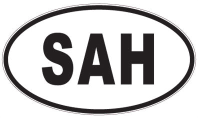 SAH - 3 Letter Initials Oval Sticker