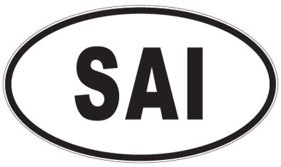 SAI - 3 Letter Initials Oval Sticker