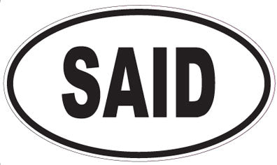 SAID - Oval Sticker