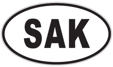 SAK - 3 Letter Initials Oval Sticker