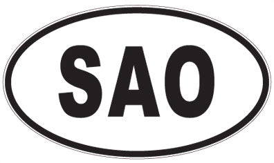 SAO - 3 Letter Initials Oval Sticker