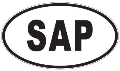 SAP - 3 Letter Initials Oval Sticker