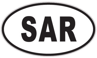 SAR - 3 Letter Initials Oval Sticker