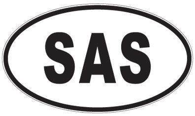 SAS - 3 Letter Initials Oval Sticker