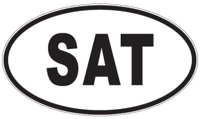 SAT - 3 Letter Initials Oval Sticker