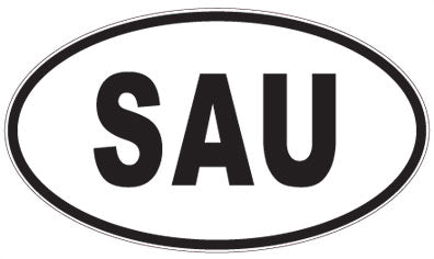 SAU - 3 Letter Initials Oval Sticker