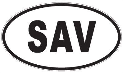 SAV - 3 Letter Initials Oval Sticker