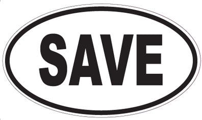 SAVE - Oval Sticker