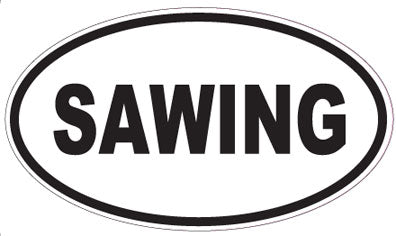 SAWING - Oval Sticker