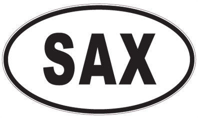 SAX - 3 Letter Initials Oval Sticker