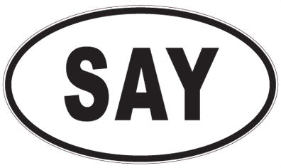 SAY - 3 Letter Initials Oval Sticker